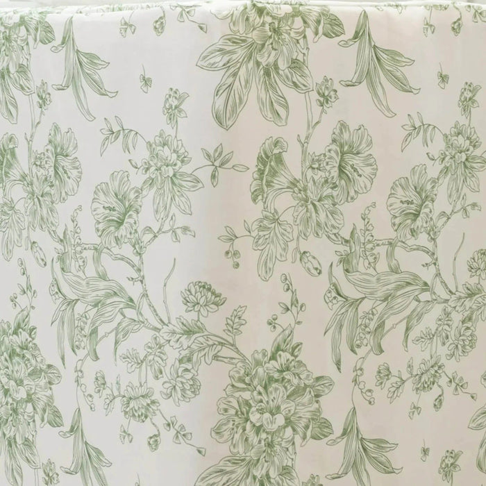 8 ft French Toile Fitted Polyester Rectangle Tablecloth