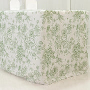8 ft French Toile Fitted Polyester Rectangle Tablecloth