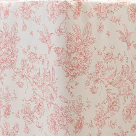 8 ft French Toile Fitted Polyester Rectangle Tablecloth