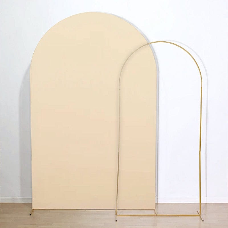 8 ft Matte Fitted Spandex Round Top Wedding Arch Backdrop Stand Cover