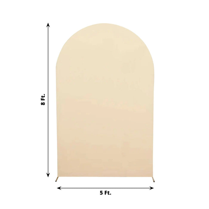 8 ft Matte Fitted Spandex Round Top Wedding Arch Backdrop Stand Cover