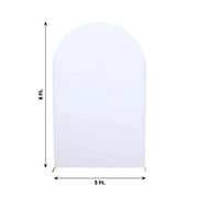 8 ft Matte Fitted Spandex Round Top Wedding Arch Backdrop Stand Cover
