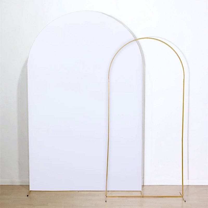 8 ft Matte Fitted Spandex Round Top Wedding Arch Backdrop Stand Cover