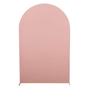 8 ft Matte Fitted Spandex Round Top Wedding Arch Backdrop Stand Cover IRON_STND06_SPX_XL_080