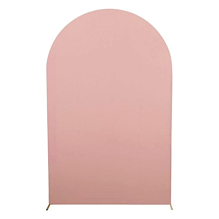 8 ft Matte Fitted Spandex Round Top Wedding Arch Backdrop Stand Cover IRON_STND06_SPX_XL_080