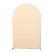 8 ft Matte Fitted Spandex Round Top Wedding Arch Backdrop Stand Cover IRON_STND06_SPX_XL_081
