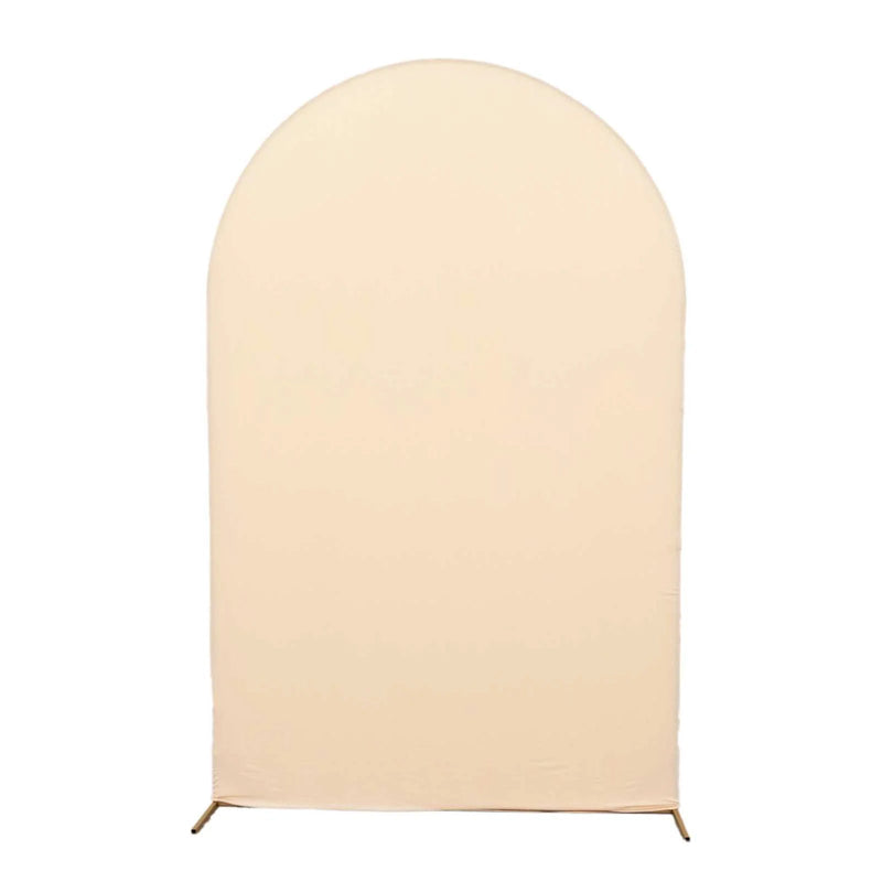 8 ft Matte Fitted Spandex Round Top Wedding Arch Backdrop Stand Cover IRON_STND06_SPX_XL_081
