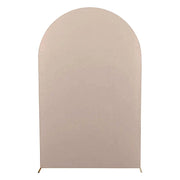 8 ft Matte Fitted Spandex Round Top Wedding Arch Backdrop Stand Cover IRON_STND06_SPX_XL_NUDE