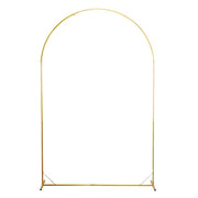 8 ft Metal Backdrop Stand Floral Display Frame with Round Top - Gold IRON_STND06_XL_GOLD