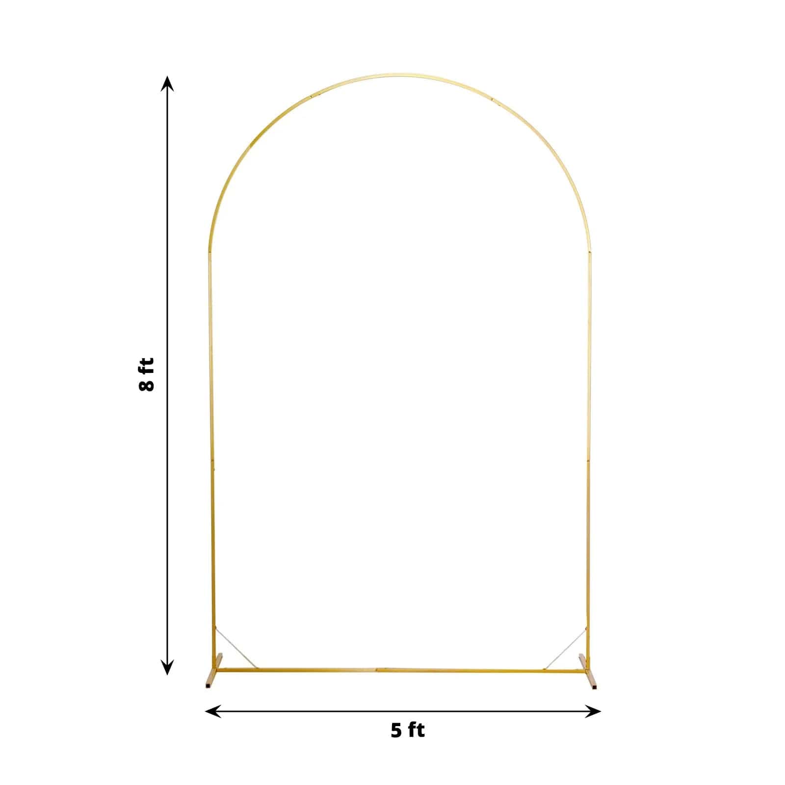 8 ft Metal Backdrop Stand Floral Display Frame with Round Top - Gold IRON_STND06_XL_GOLD