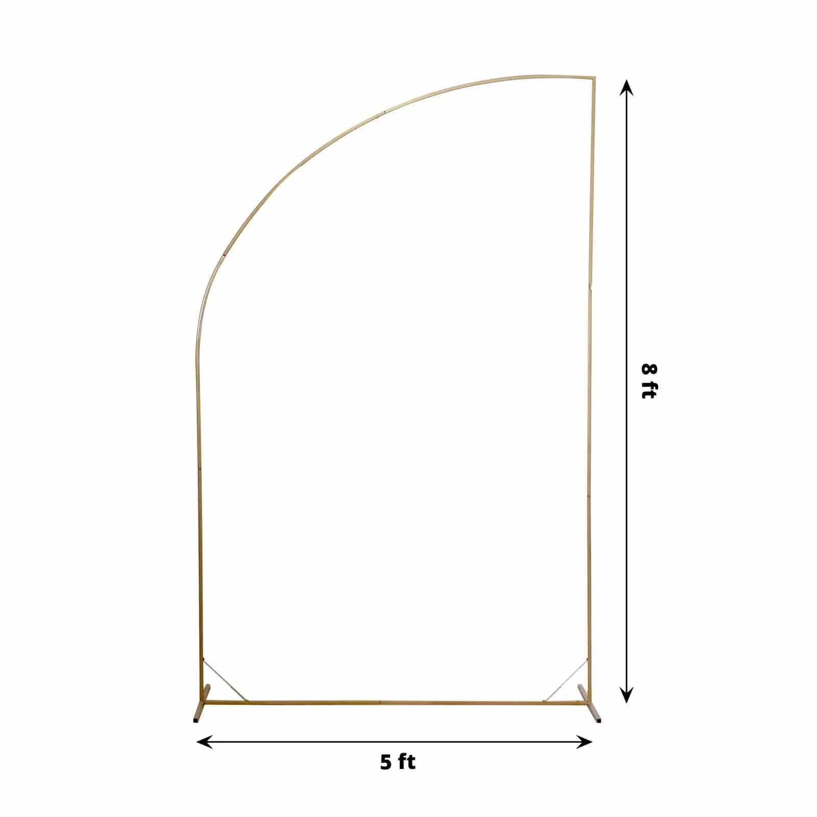 8 ft Metal Backdrop Stand Half Moon Floral Frame Arbor Display - Gold IRON_STND13_XL_GOLD