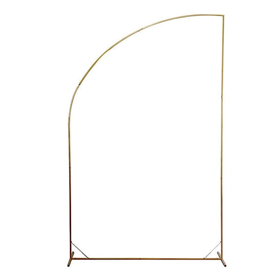 8 ft Metal Backdrop Stand Half Moon Floral Frame Arbor Display - Gold IRON_STND13_XL_GOLD