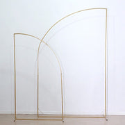 8 ft Metal Backdrop Stand Half Moon Floral Frame Arbor Display - Gold IRON_STND13_XL_GOLD