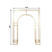 8 ft Metal Rectangular Wedding Arch in Arc de Triomphe Style - Gold BKDP_STND_TRIOM_7_GOLD