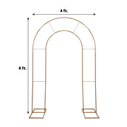 8 ft Metal Round Top Double Arch Wedding Backdrop Stand - Gold IRON_STND18_L_GOLD