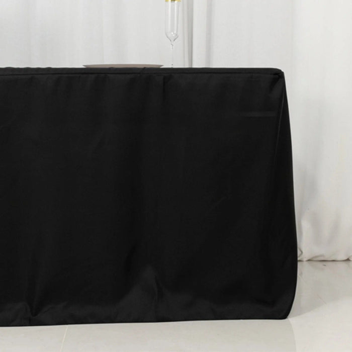 8 ft Open Back Fitted Polyester Rectangle Tablecloth