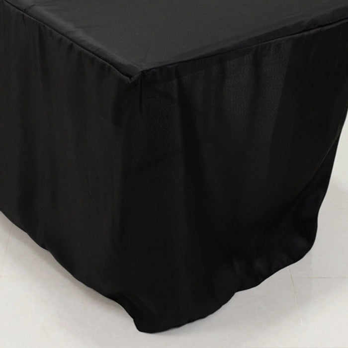 8 ft Open Back Fitted Polyester Rectangle Tablecloth