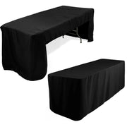 8 ft Open Back Fitted Polyester Rectangle Tablecloth