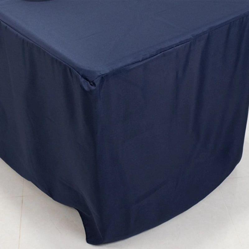 8 ft Open Back Fitted Polyester Rectangle Tablecloth