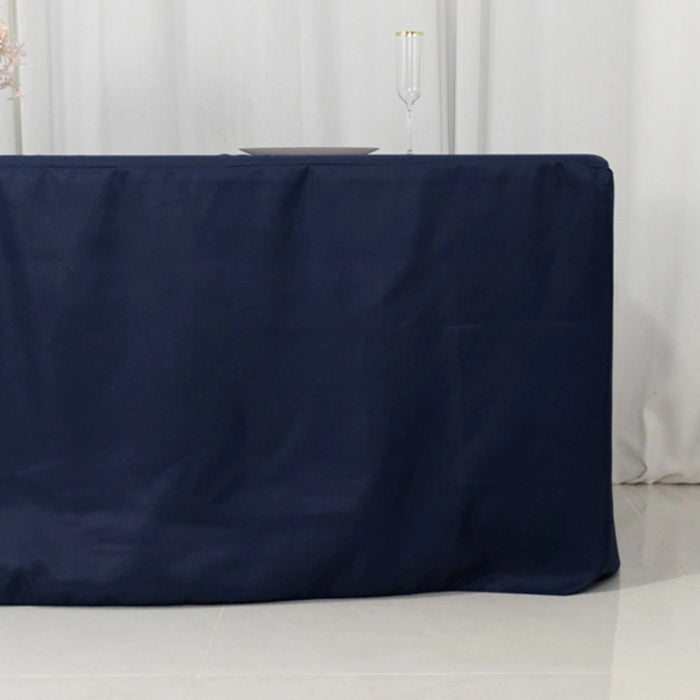 8 ft Open Back Fitted Polyester Rectangle Tablecloth