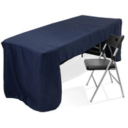 8 ft Open Back Fitted Polyester Rectangle Tablecloth