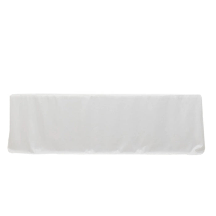 8 ft Open Back Fitted Polyester Rectangle Tablecloth