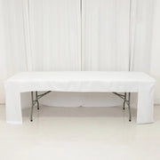 8 ft Open Back Fitted Polyester Rectangle Tablecloth