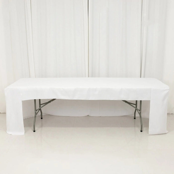 8 ft Open Back Fitted Polyester Rectangle Tablecloth