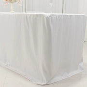 8 ft Open Back Fitted Polyester Rectangle Tablecloth