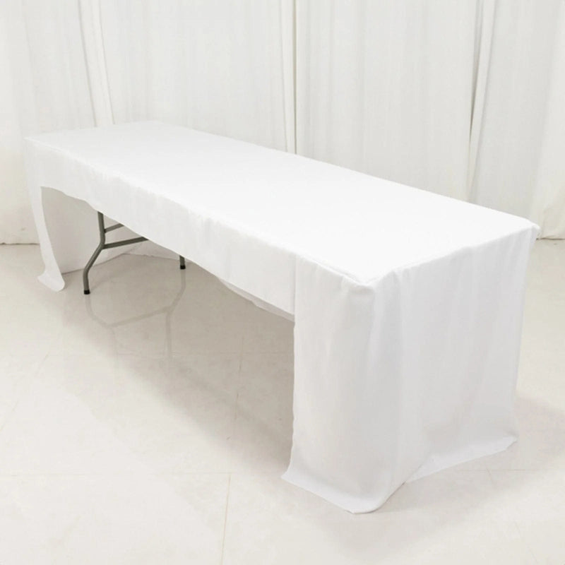 8 ft Open Back Fitted Polyester Rectangle Tablecloth