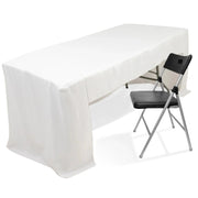 8 ft Open Back Fitted Polyester Rectangle Tablecloth