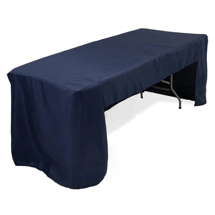 8 ft Open Back Fitted Polyester Rectangle Tablecloth TAB_FIT8_OPN_NAVY