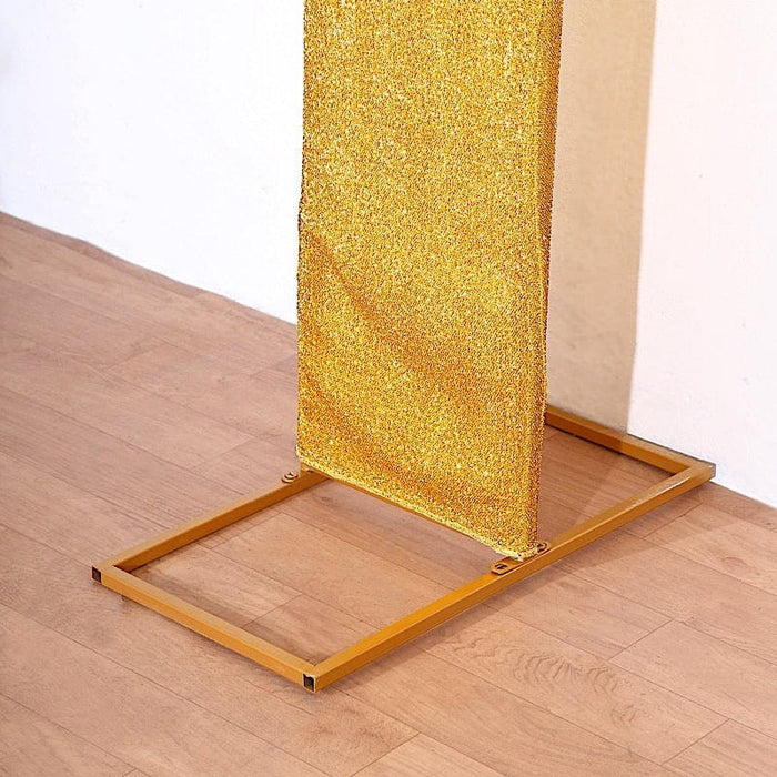 8 ft Spandex Fitted Open Arch Backdrop Cover with Shimmer Tinsel Finish