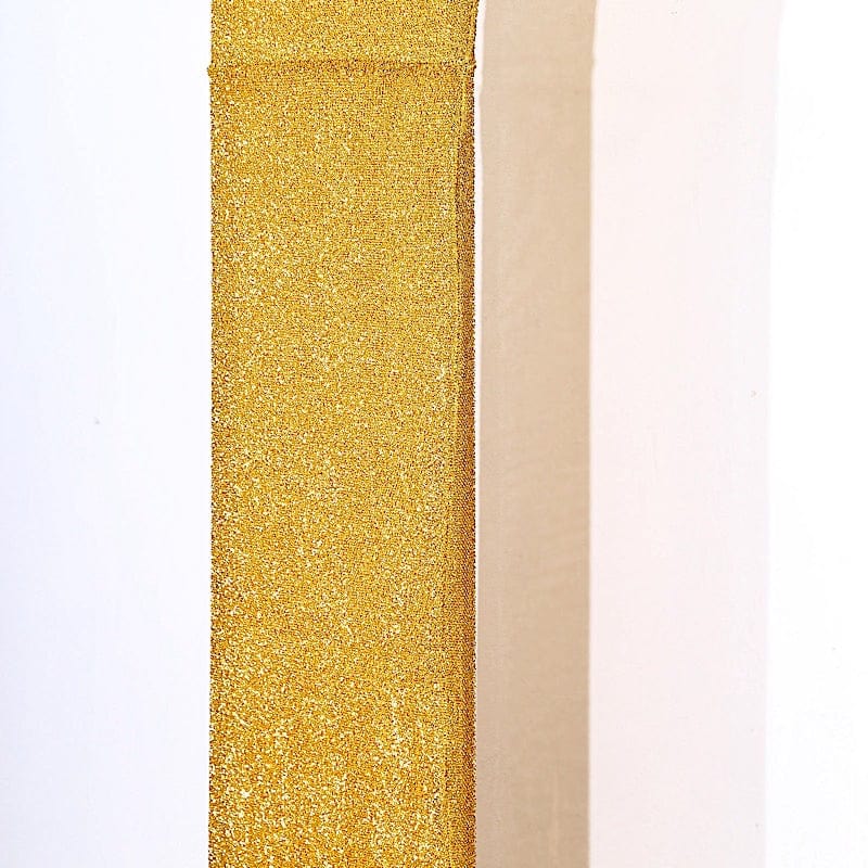 8 ft Spandex Fitted Open Arch Backdrop Cover with Shimmer Tinsel Finish