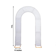 8 ft Spandex Fitted Open Arch Backdrop Cover with Shimmer Tinsel Finish