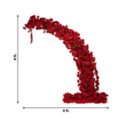 8 ft Wedding Arch with Roses, Hydrangeas and  Chrysanthemums Silk Floral Half Crescent