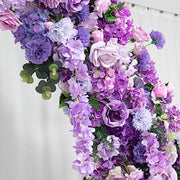 8 ft Wedding Arch with Roses, Hydrangeas and  Chrysanthemums Silk Floral Half Crescent
