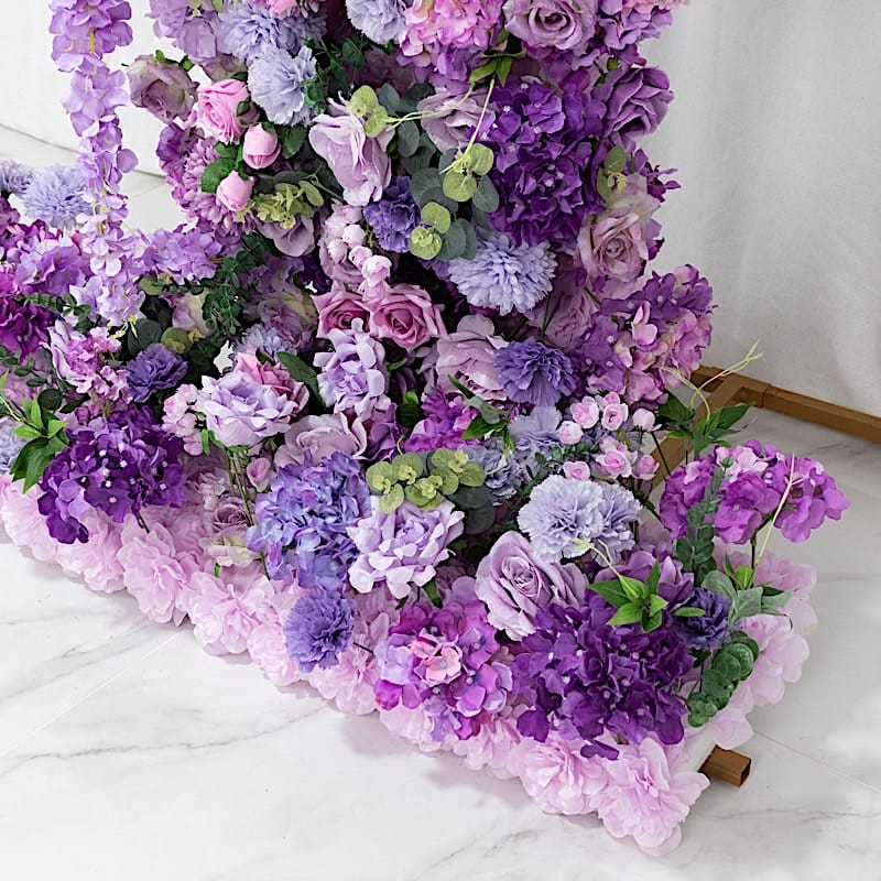 8 ft Wedding Arch with Roses, Hydrangeas and  Chrysanthemums Silk Floral Half Crescent