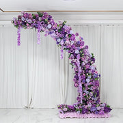 8 ft Wedding Arch with Roses, Hydrangeas and  Chrysanthemums Silk Floral Half Crescent