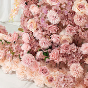 8 ft Wedding Arch with Roses, Hydrangeas and  Chrysanthemums Silk Floral Half Crescent