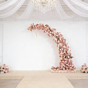 8 ft Wedding Arch with Roses, Hydrangeas and  Chrysanthemums Silk Floral Half Crescent