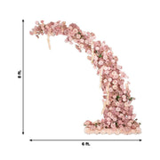 8 ft Wedding Arch with Roses, Hydrangeas and  Chrysanthemums Silk Floral Half Crescent