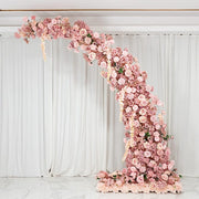8 ft Wedding Arch with Roses, Hydrangeas and  Chrysanthemums Silk Floral Half Crescent