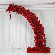8 ft Wedding Arch with Roses, Hydrangeas and  Chrysanthemums Silk Floral Half Crescent
