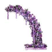 8 ft Wedding Arch with Roses, Hydrangeas and  Chrysanthemums Silk Floral Half Crescent ARTI_BKDP_STND_15_L_MIXLAV