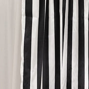8 ft x 10 ft Striped Satin Backdrop Curtain Panel - Black and White BKDP_15_8X10_WHBK
