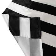 8 ft x 10 ft Striped Satin Backdrop Curtain Panel - Black and White BKDP_15_8X10_WHBK
