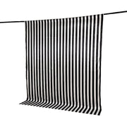 8 ft x 10 ft Striped Satin Backdrop Curtain Panel - Black and White BKDP_15_8X10_WHBK