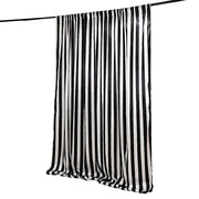 8 ft x 10 ft Striped Satin Backdrop Curtain Panel - Black and White BKDP_15_8X10_WHBK