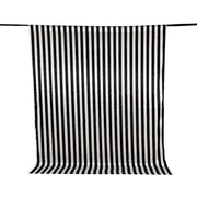 8 ft x 10 ft Striped Satin Backdrop Curtain Panel - Black and White BKDP_15_8X10_WHBK